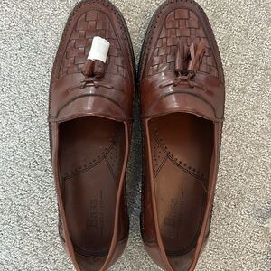 G.H.Bass Men's Leather Weave Loafers in Rich Brown